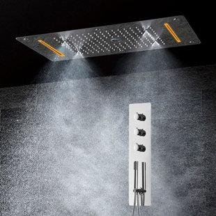 Agra Multi-Function Recessed Thermostatic Complete Shower System with Rough-in Valve