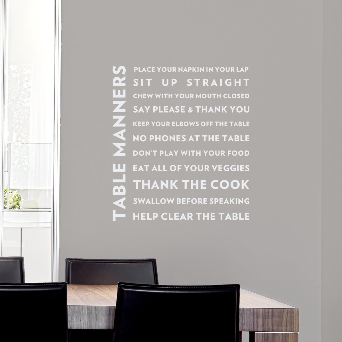 Wallums Wall Decor Table Manners Quote Wall Decal Wayfair