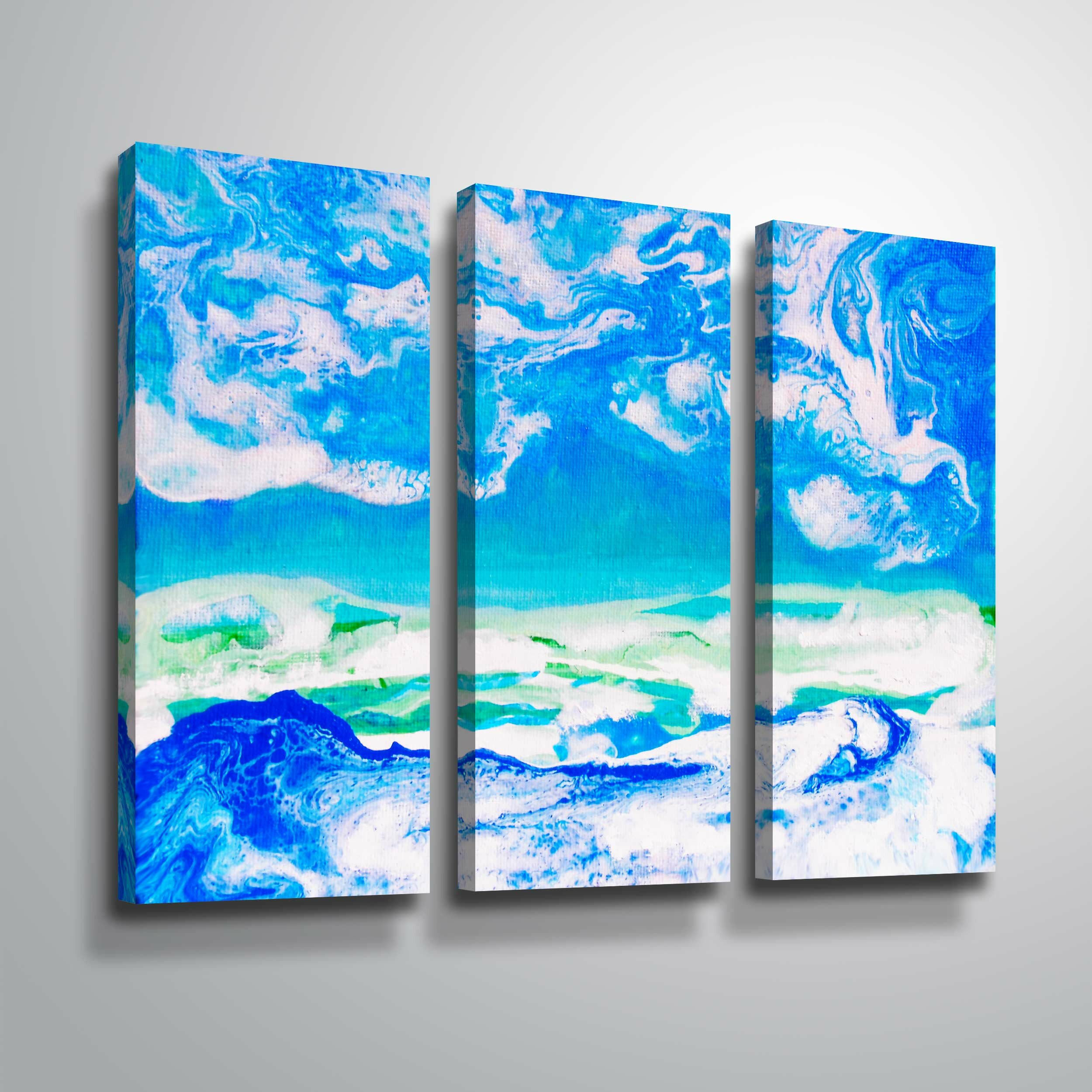 Rosecliff Heights Wave - 3 Piece Multi-Piece Image on Canvas | Wayfair