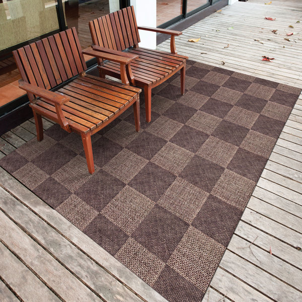 Gracie Oaks Jelle Brown Indoor/Outdoor Rug | Wayfair