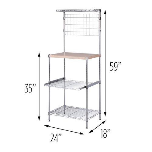 Prep & Savour Greely 23.62'' Chrome Standard Baker's Rack with ...