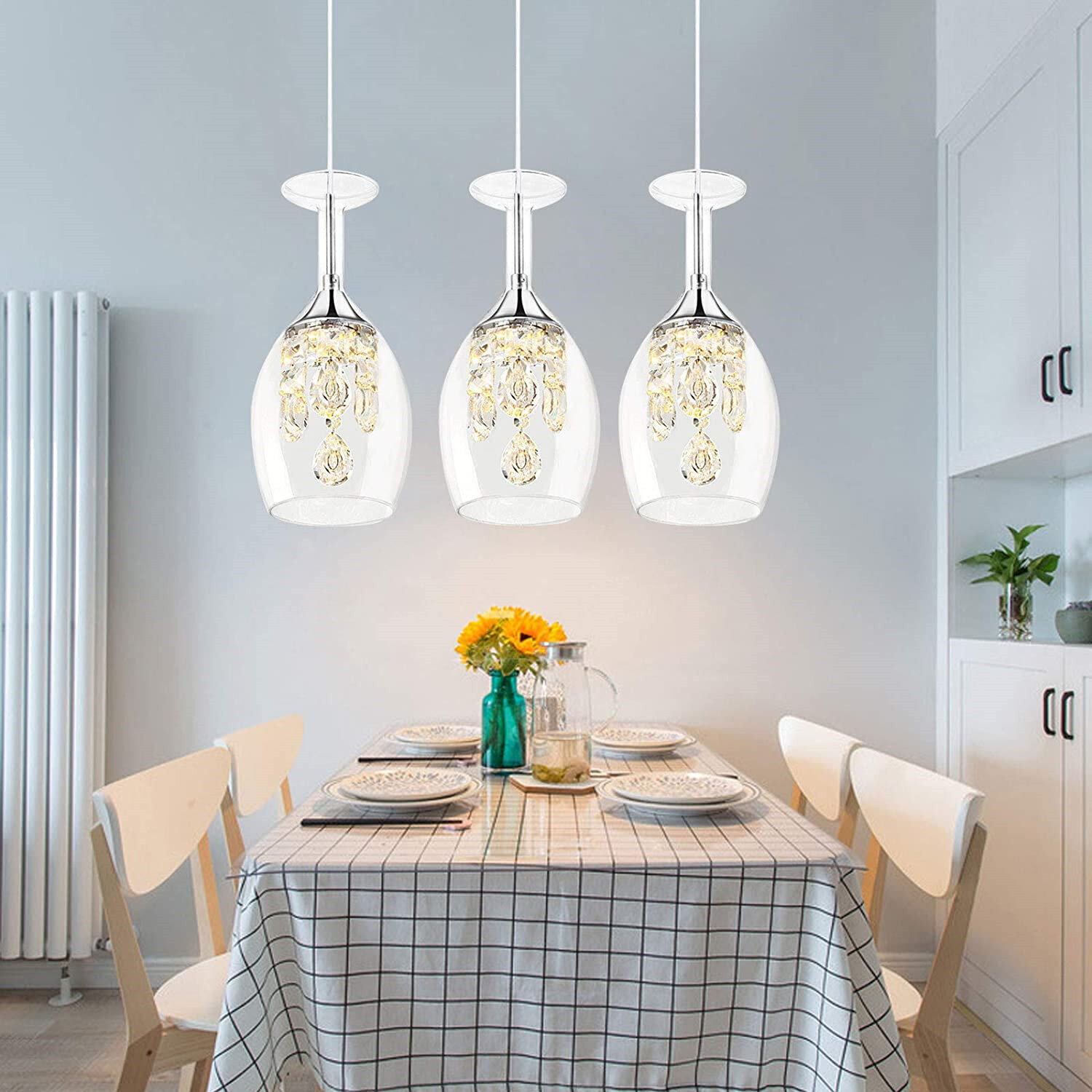 Fashion Led Modern Lighting Crystal Wineglass Bar Ceiling Light Pendant Lamp 