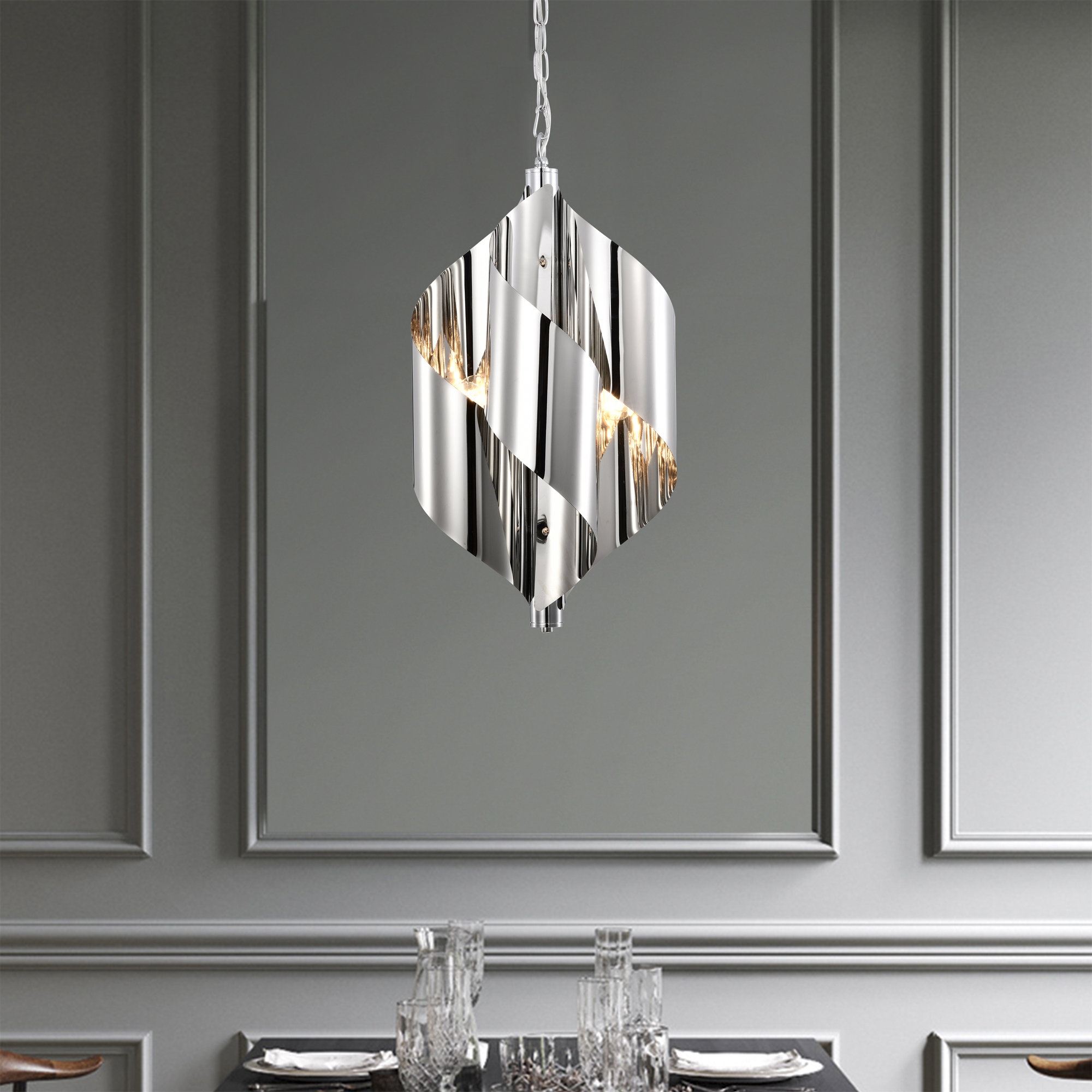 Wrought Studio Brayen 4 Light Single Geometric LED Pendant Wayfair