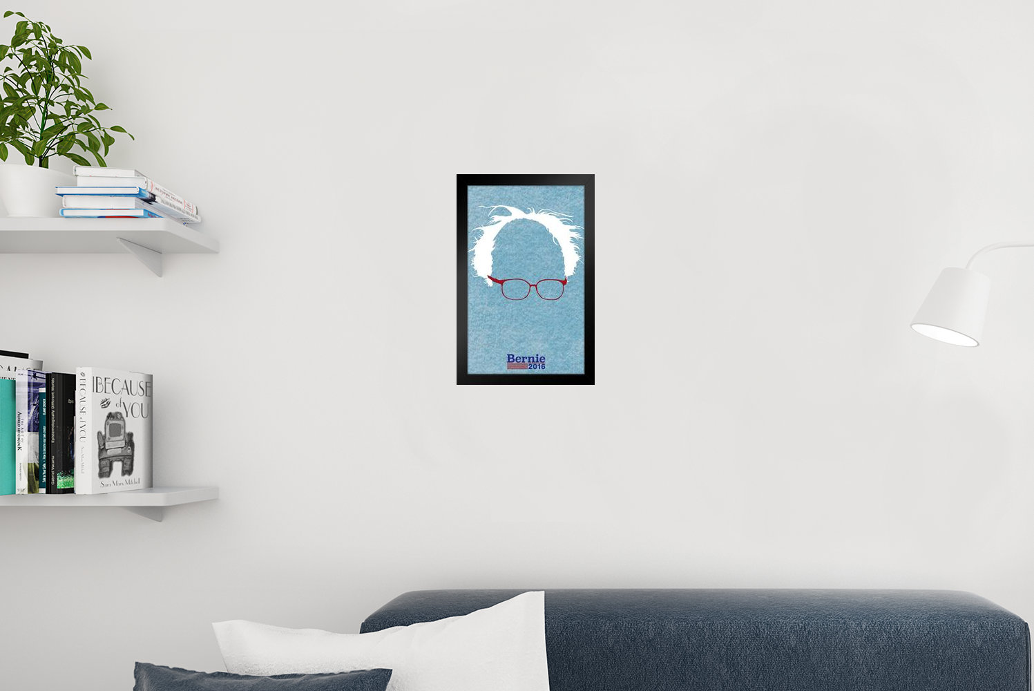 Trinx Bernie Sanders 2016 Hair And Glasses Campaign Black Wood Framed Poster 14X20 Picture