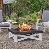 Real Flame Austin Steel Wood Burning Fire Pit w/Lid 15.5 x 33.63-in Deals