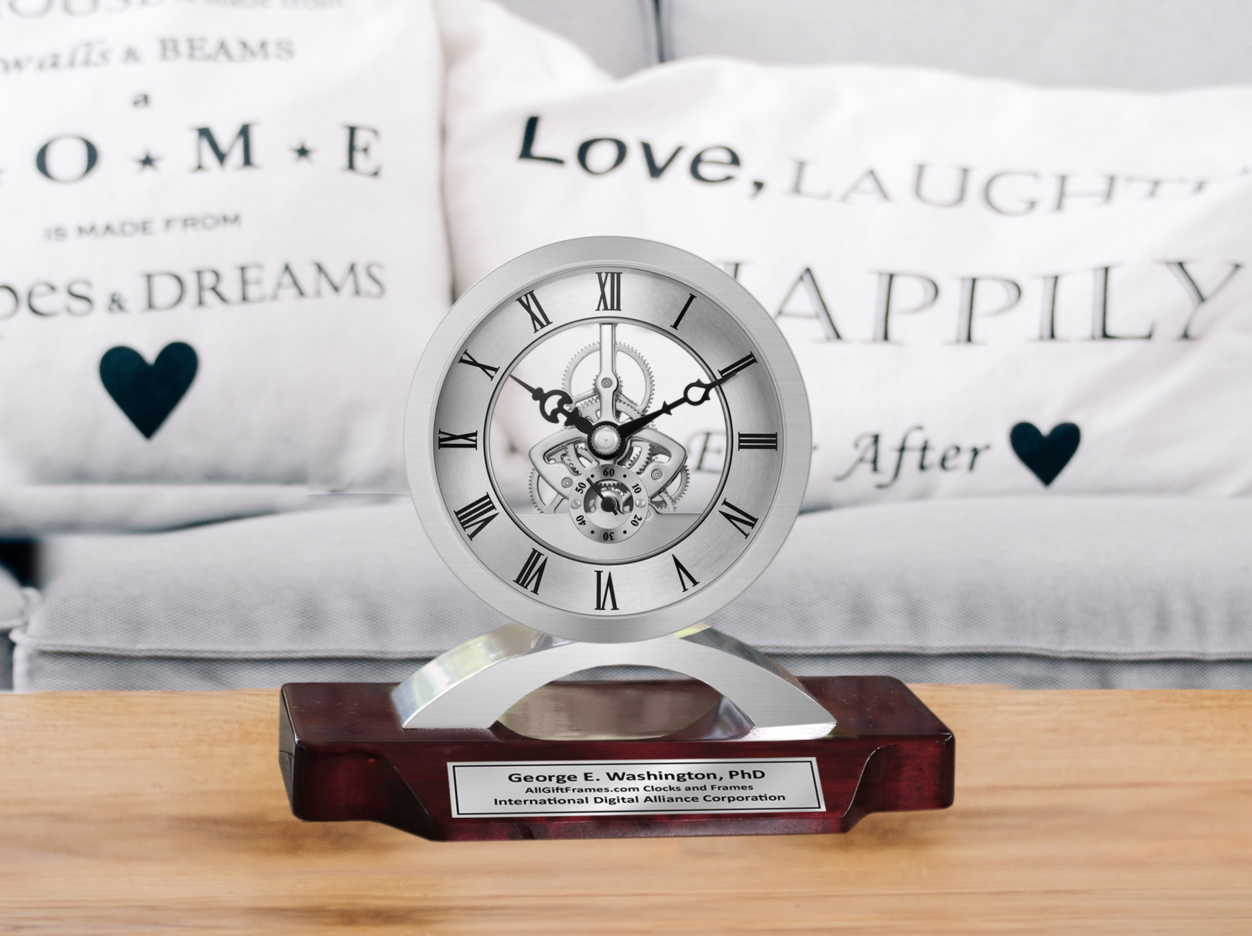 Red Barrel Studio® Personalized Engrave Clock Desk Silver Moving Gear Table Engineer  Retirement Gift Engineering Graduation Service Award Coworker Promotion |  Wayfair