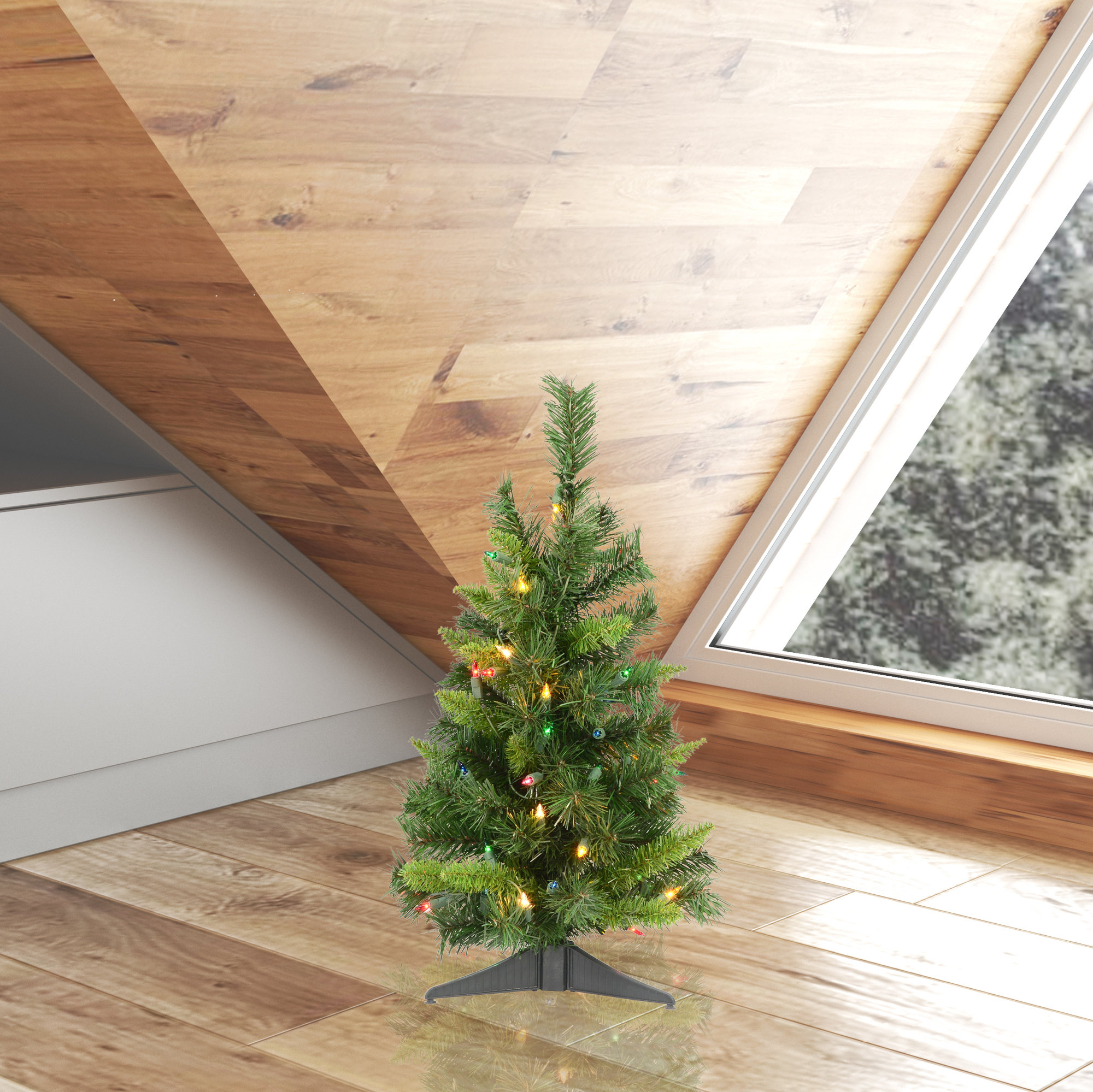 The Holiday Aisle® 24" Imperial Pine Artificial Christmas Tree with 50