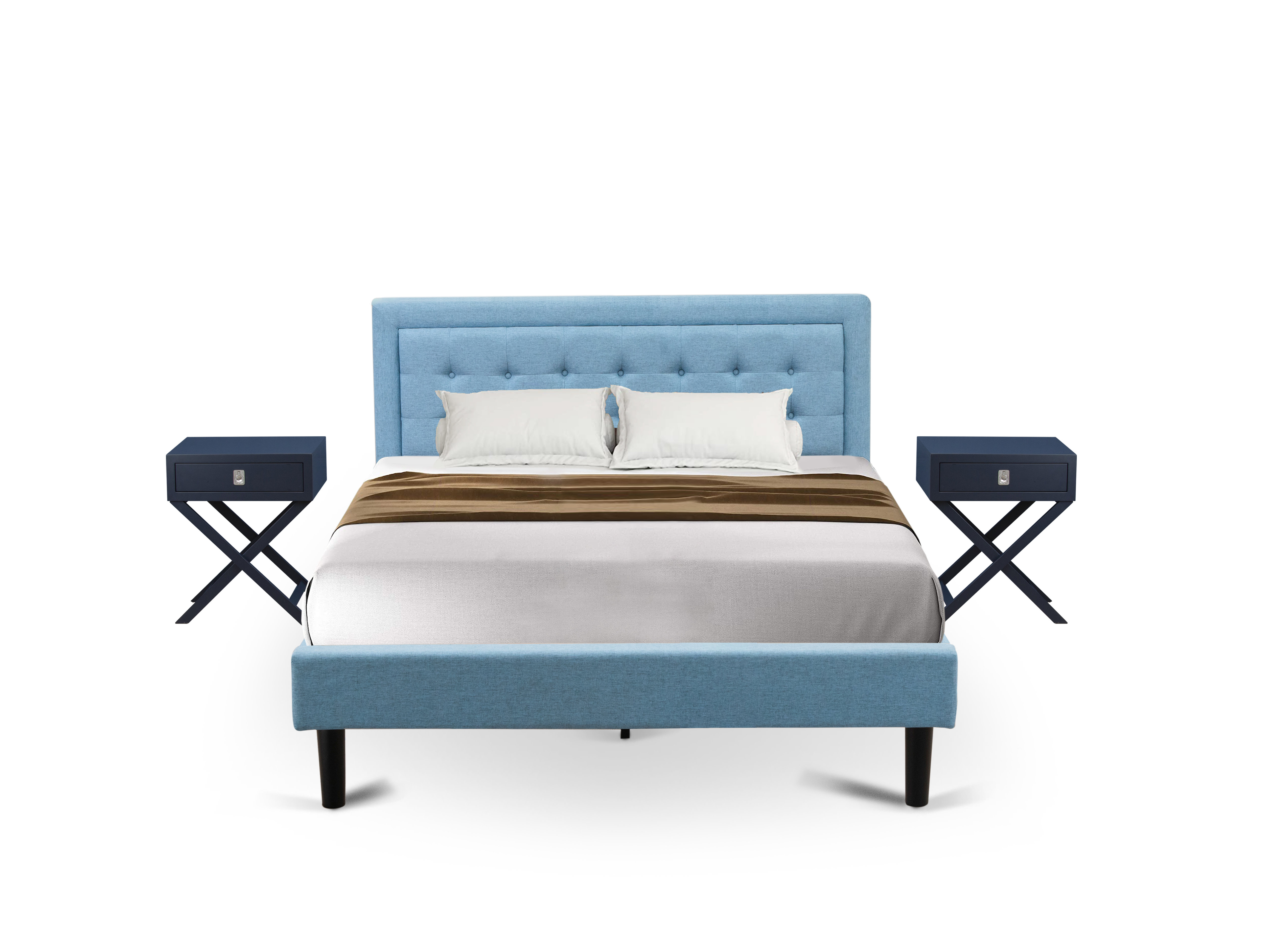 Andover Mills™ Franck Upholstered Platform 3 Piece Bedroom Set