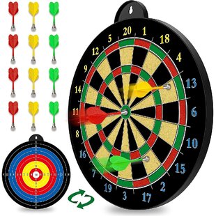 Have Duty Adult 16" Magnetic Dart Board Dartboard with 6 Darts Party Game Set 