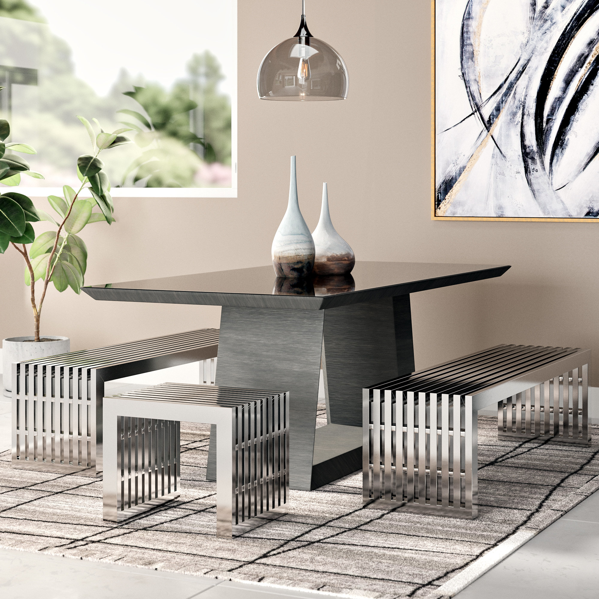 Orren Ellis Drayton Metal Bench Wayfair