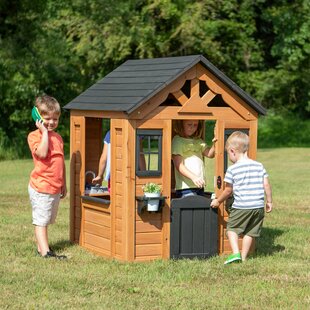Wooden Playhouse Timberlake Cedar Pretend Play Children Outdoor Fun Backyard 