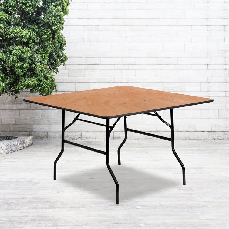48"  Square Commercial Quality Wood Folding Banquet Dining Table 