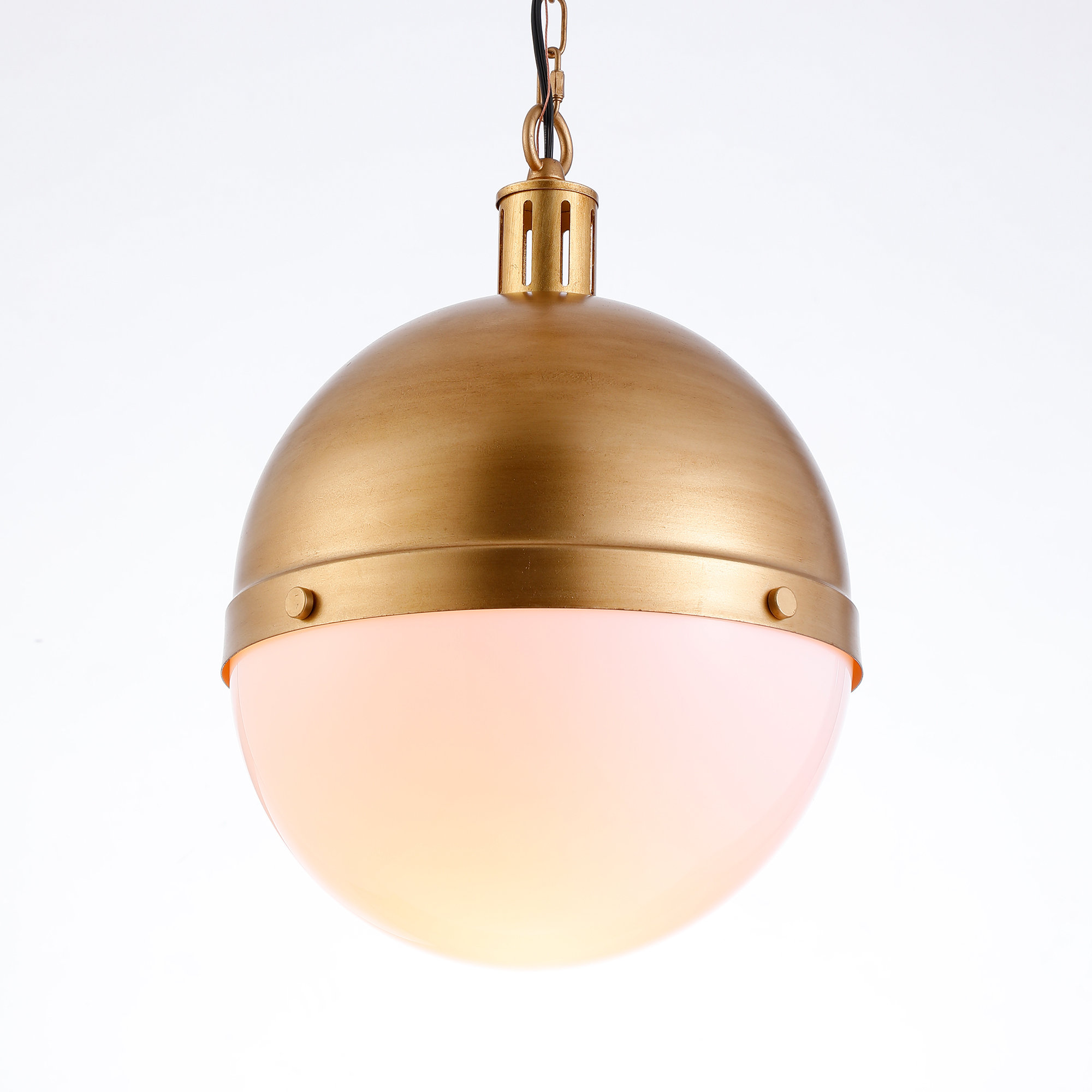 Everly Quinn 1 Light Single Globe Pendant Lamp Torino Gold Metal ...