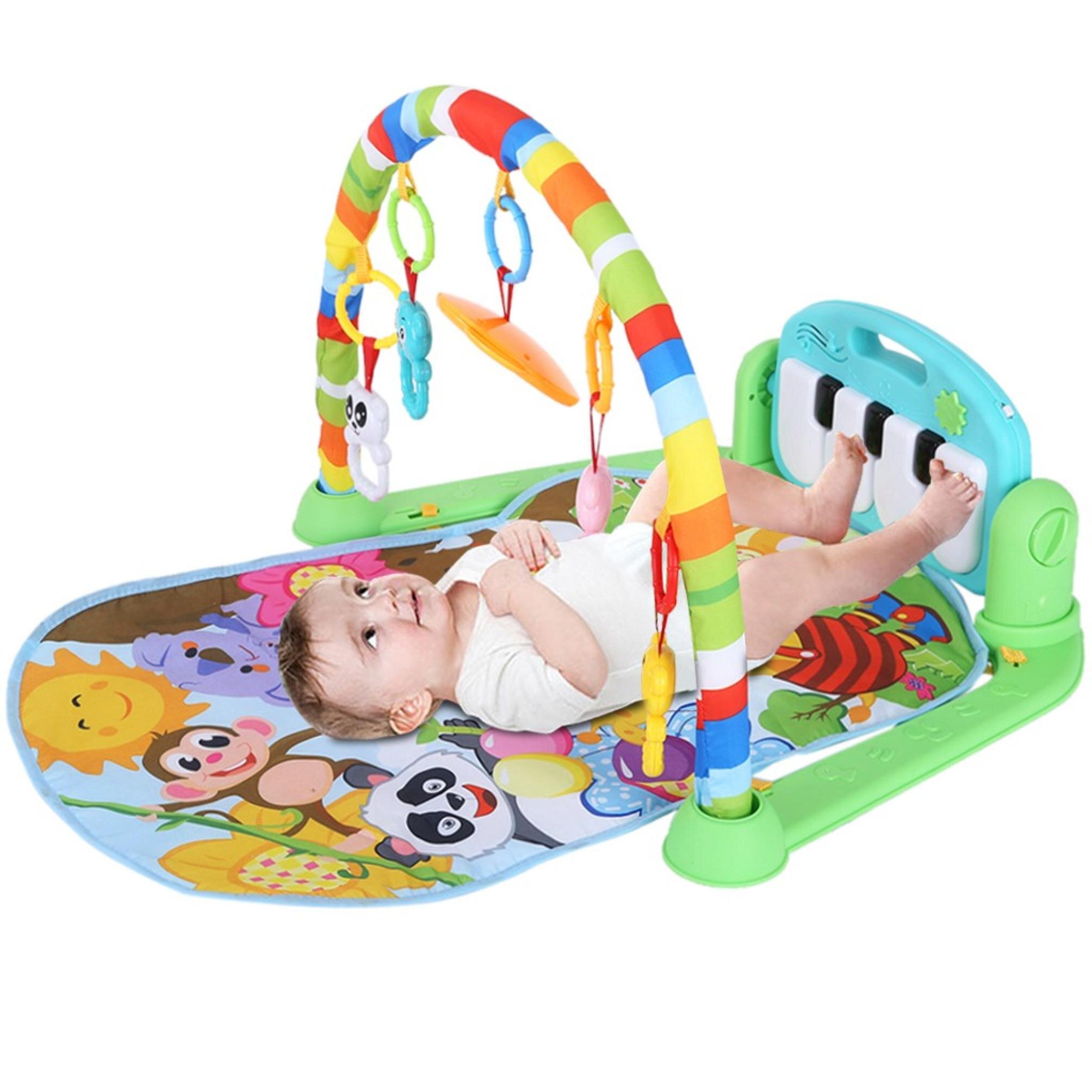Baby Shower Kick and Play Piano Musical Toys for 0 to 3 6 9 12 Months Baby Gym Activity Center with Colorful Baby Toys Baby Play Mat Activity Gym with Music and Lights 