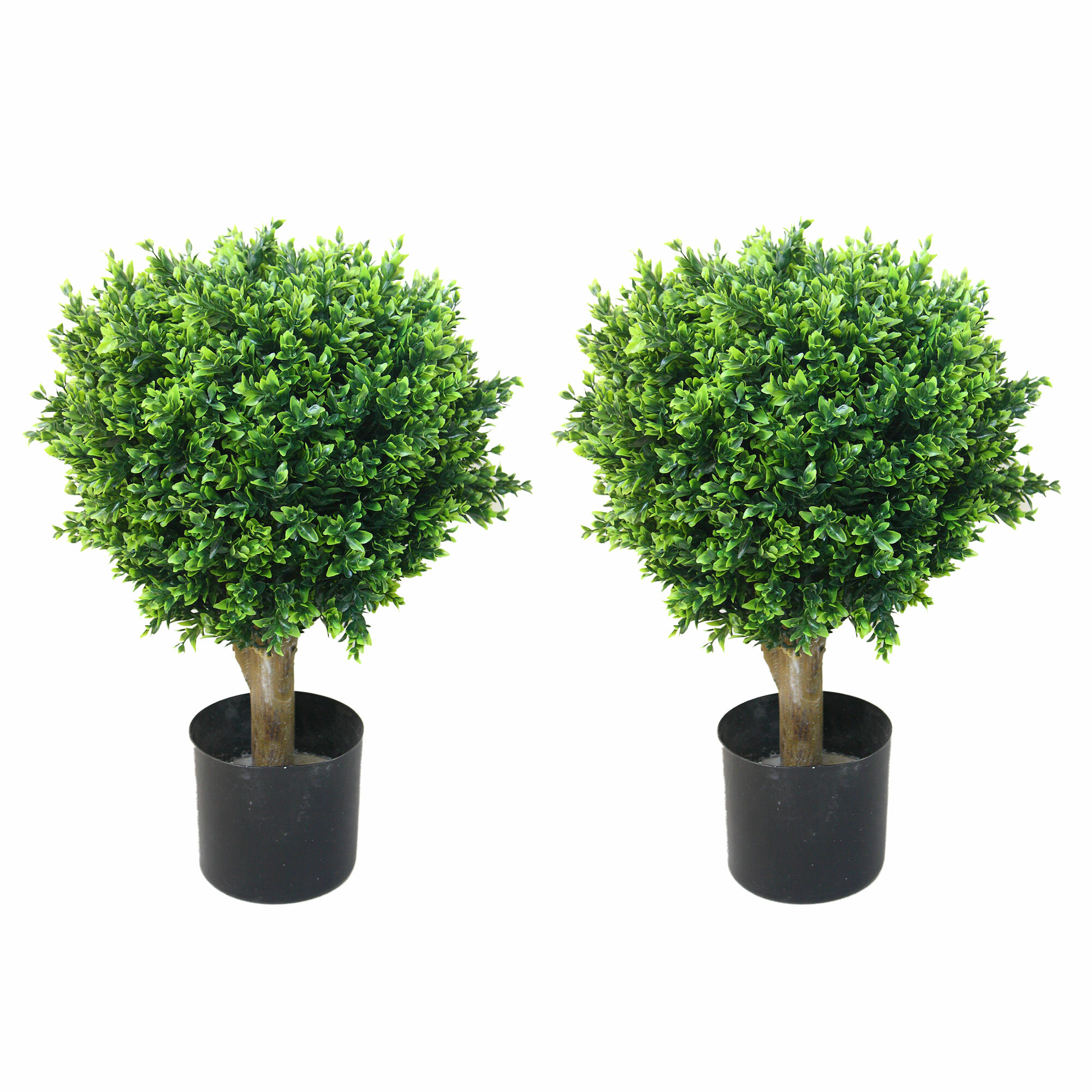 24'' faux boxwood topiary in planter