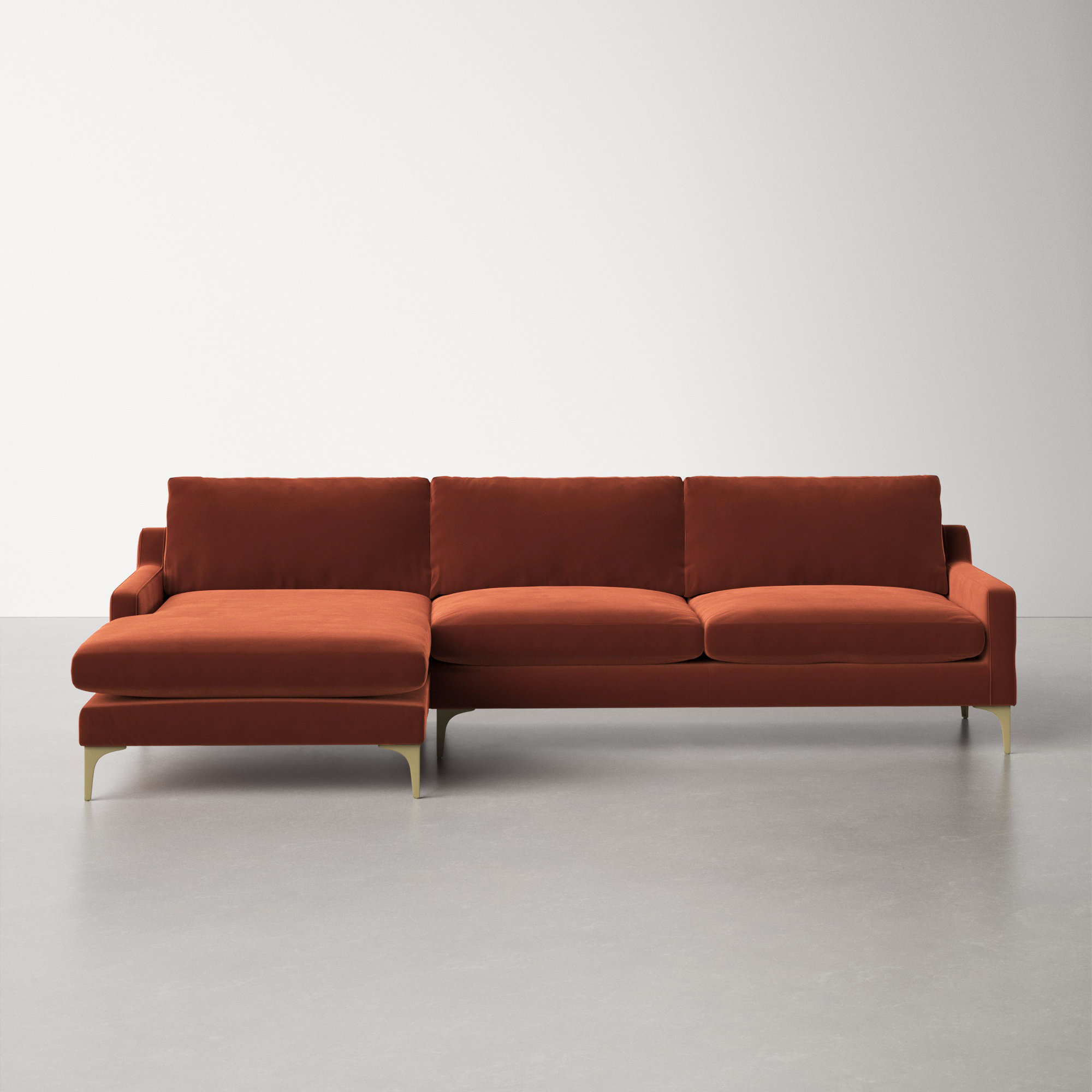 Tesse 119″ Wide Velvet Sofa & Chaise