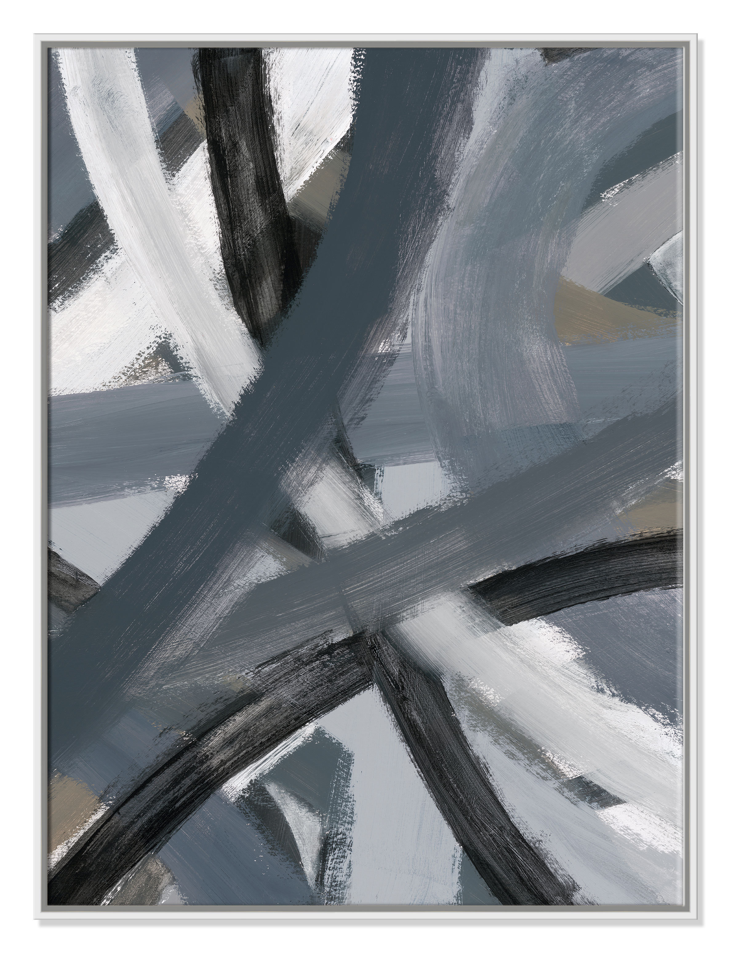 CasaFineArts Greys In Motion Floater Frame Painting on Canvas Wayfair