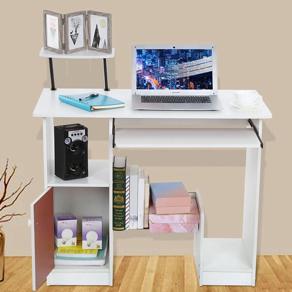 Metal Frame 47" Computer Desk with Printer Stand and Funtional Storages PC Table 