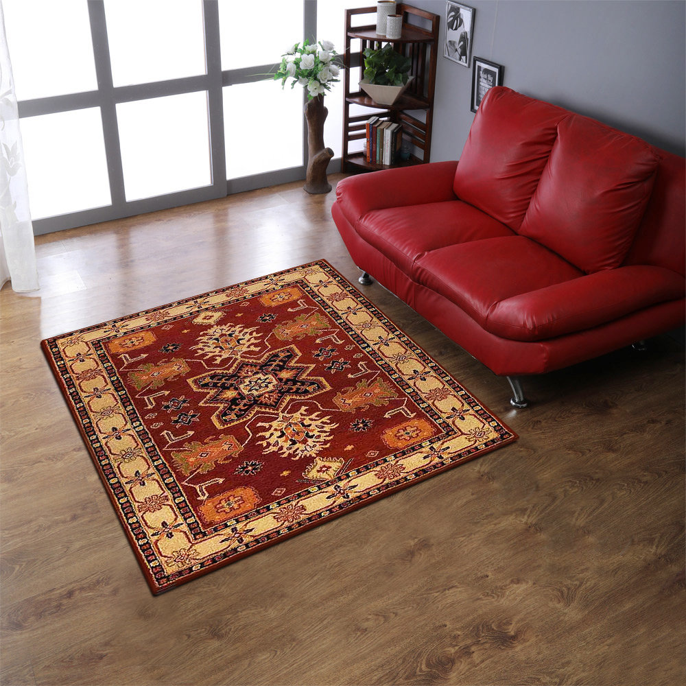 Darby Home Co Natacha Oriental Handmade Tufted Wool Red Area Rug