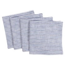 Rustic Farm House Details about   Set of 4 Blue Stripe Woven Napkins 18” Square 100% Cotton 
