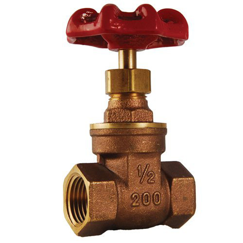 3/4" NPT Brass Gate Valve, Heavy Duty Female X Female