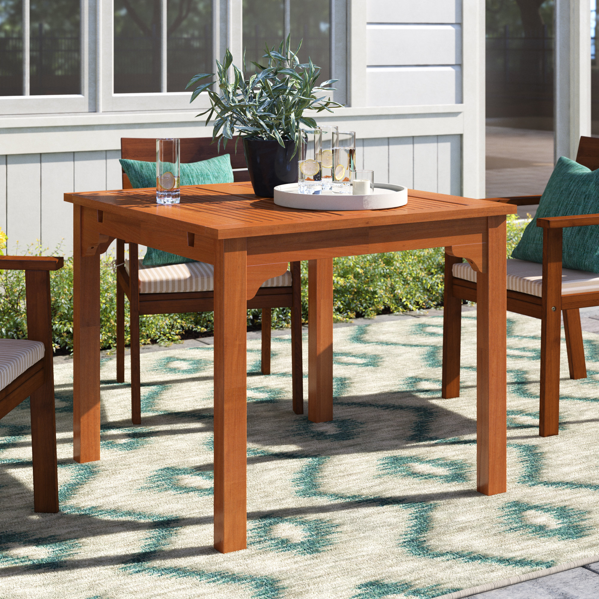 Lark Manor Aleha Eucalyptus Outdoor Dining Table & Reviews Wayfair