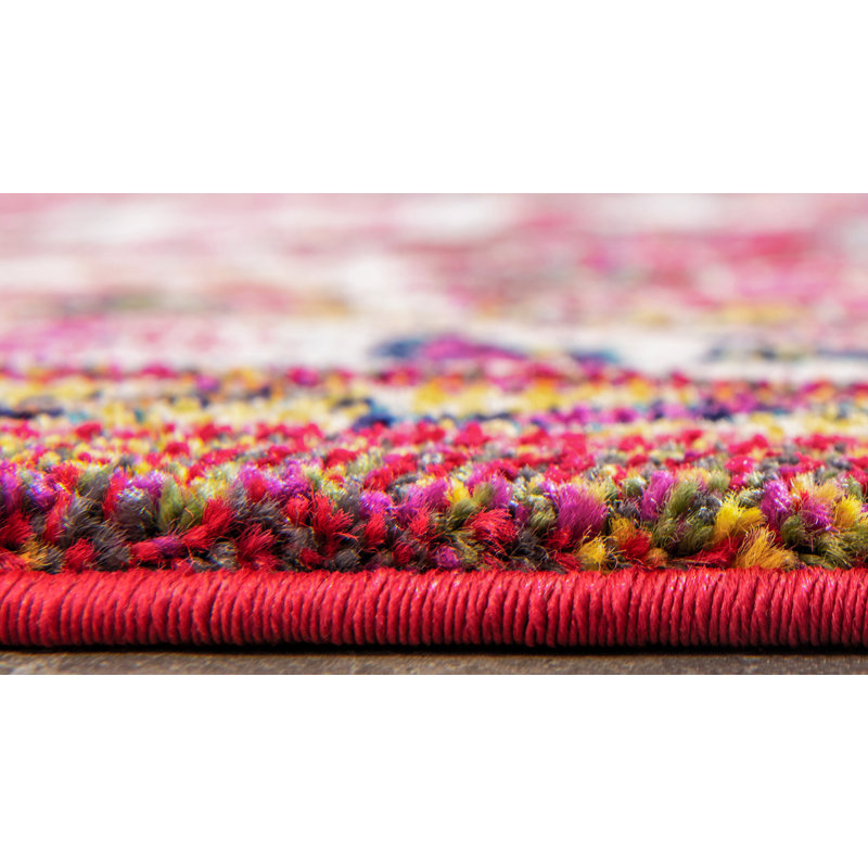 Langley Street Eddins Performance Burgundy/Blue Rug & Reviews | Wayfair