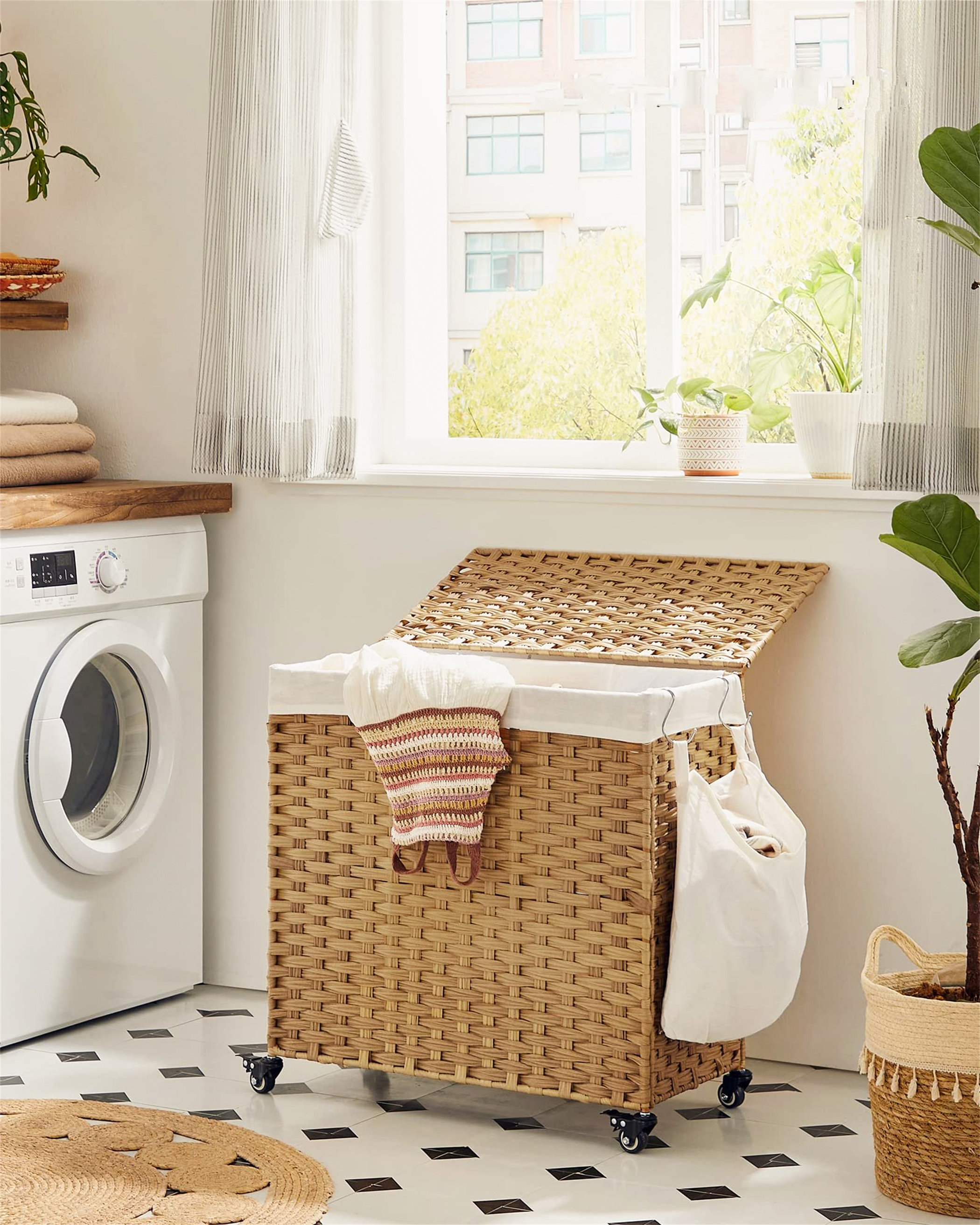 Ebern Designs RattanStyle Handwoven Laundry Hamper 140L Wayfair.co.uk