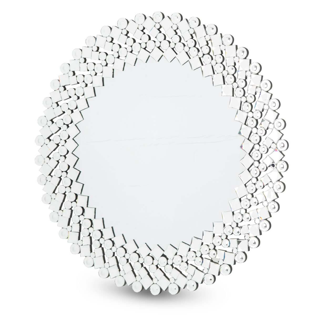 Michael Amini Montreal Round Glass Wall Mirror Perigold