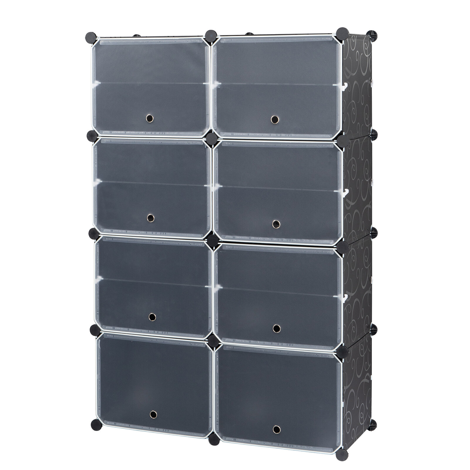 7-tier portable 28 pair shoe rack organizer 14 grids tower shelf, black