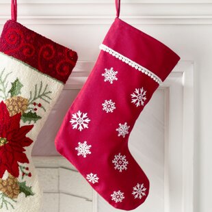 New Holiday time Christmas Stocking In Red and Green or Red and White Color 