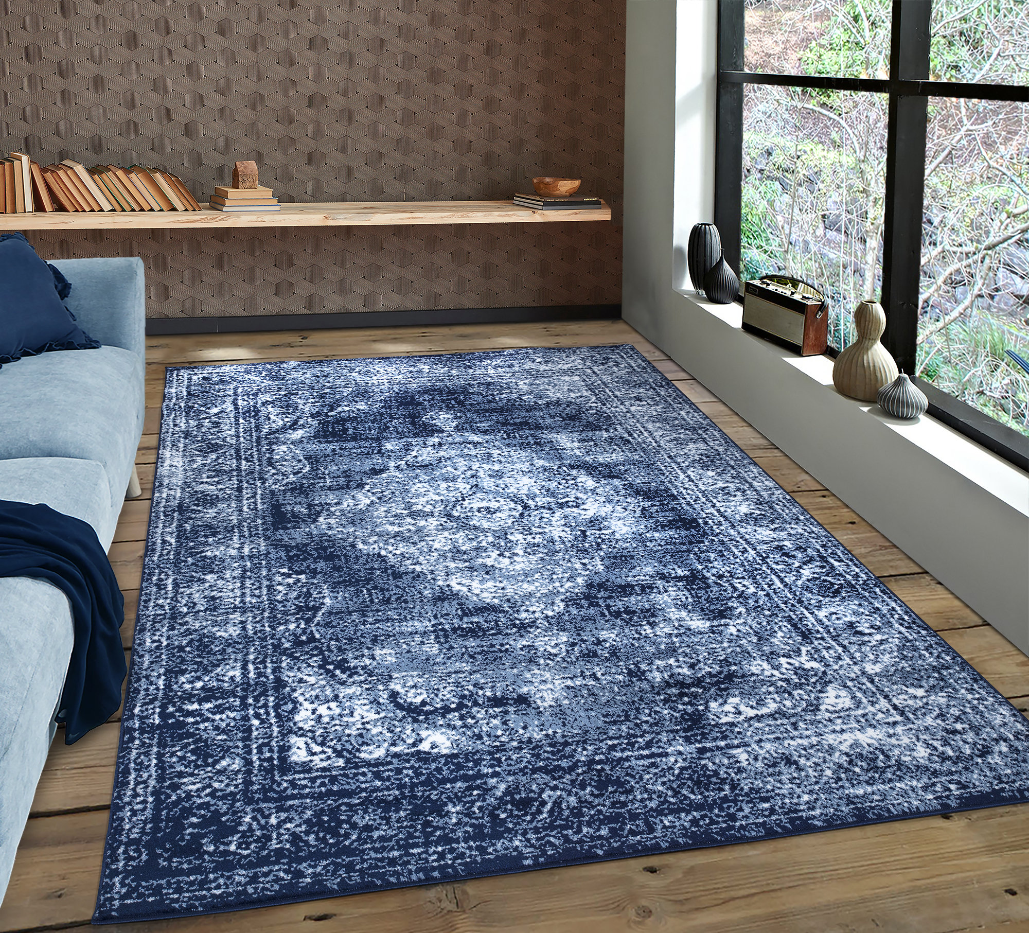 Williston Alexia Tufted Navy Blue Rug & Reviews Wayfair.co.uk