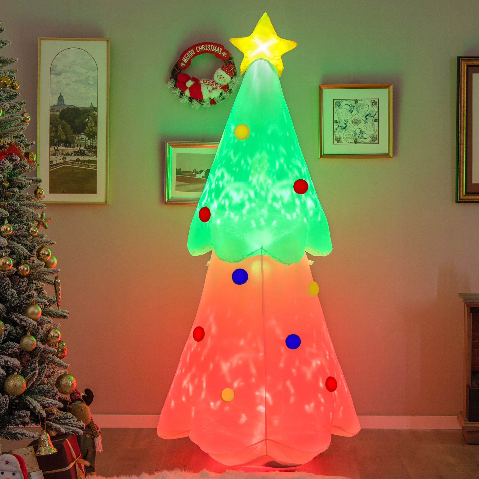 The Holiday Aisle® 6.2 Ft Inflatable Christmas Tree Blowup Xmas Tree