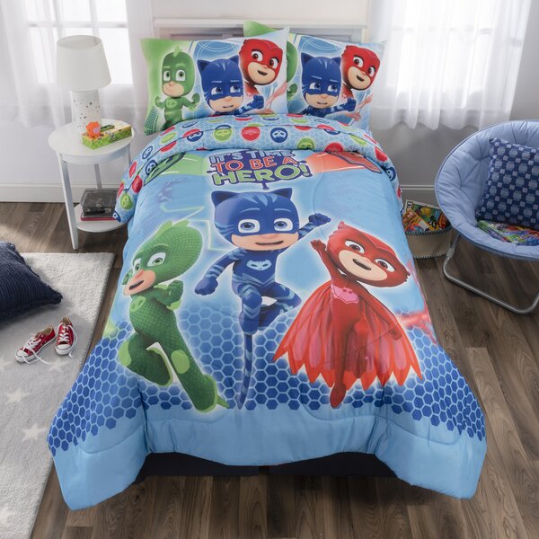 PJ-Masks Superhero Kids Children Bedding Set Single Duvet Quilt Cover Reversible 2 in 1 Linens PJ-MasksHero, Single 