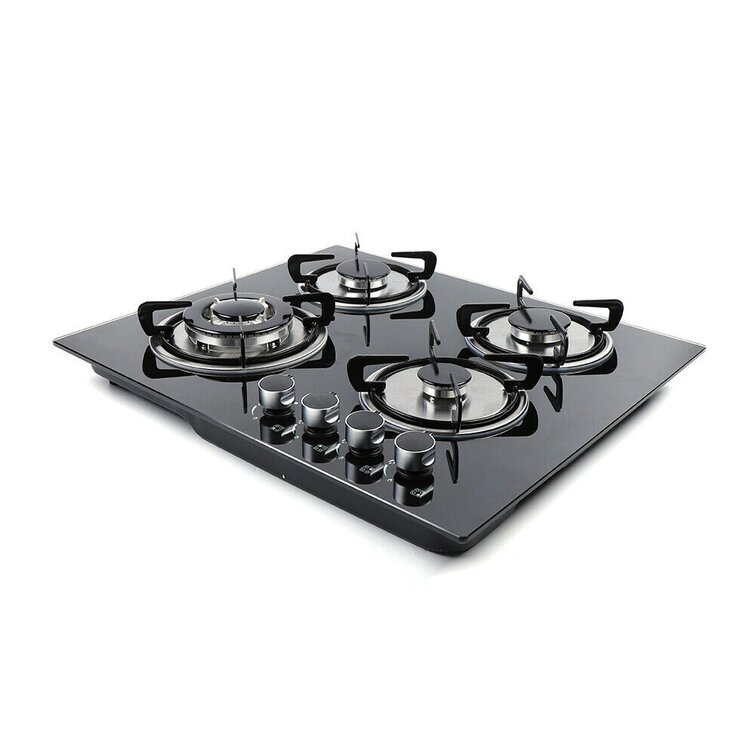 23'' Built-in Stove Tempered Glass LPG/NG Gas Cooktop Gas Hob Panel Easy Clean 