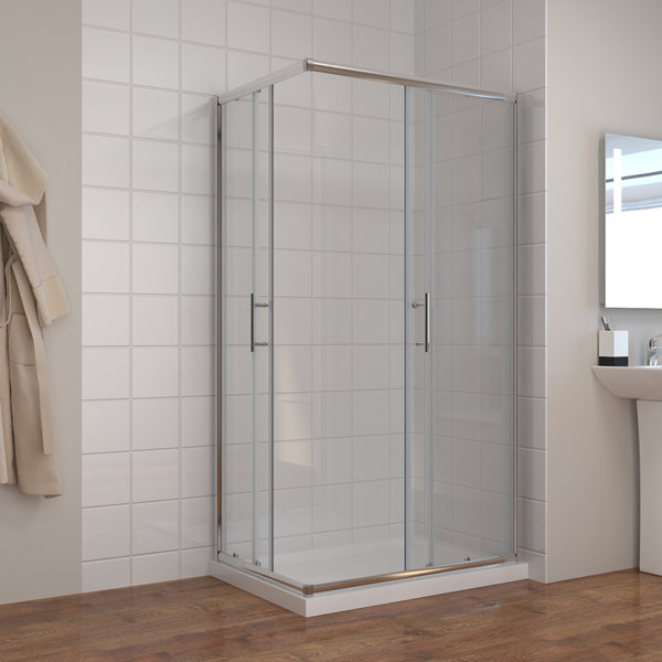 Belfry Bathroom Pepperbush Rectangular Shower Enclosure with Tray ...