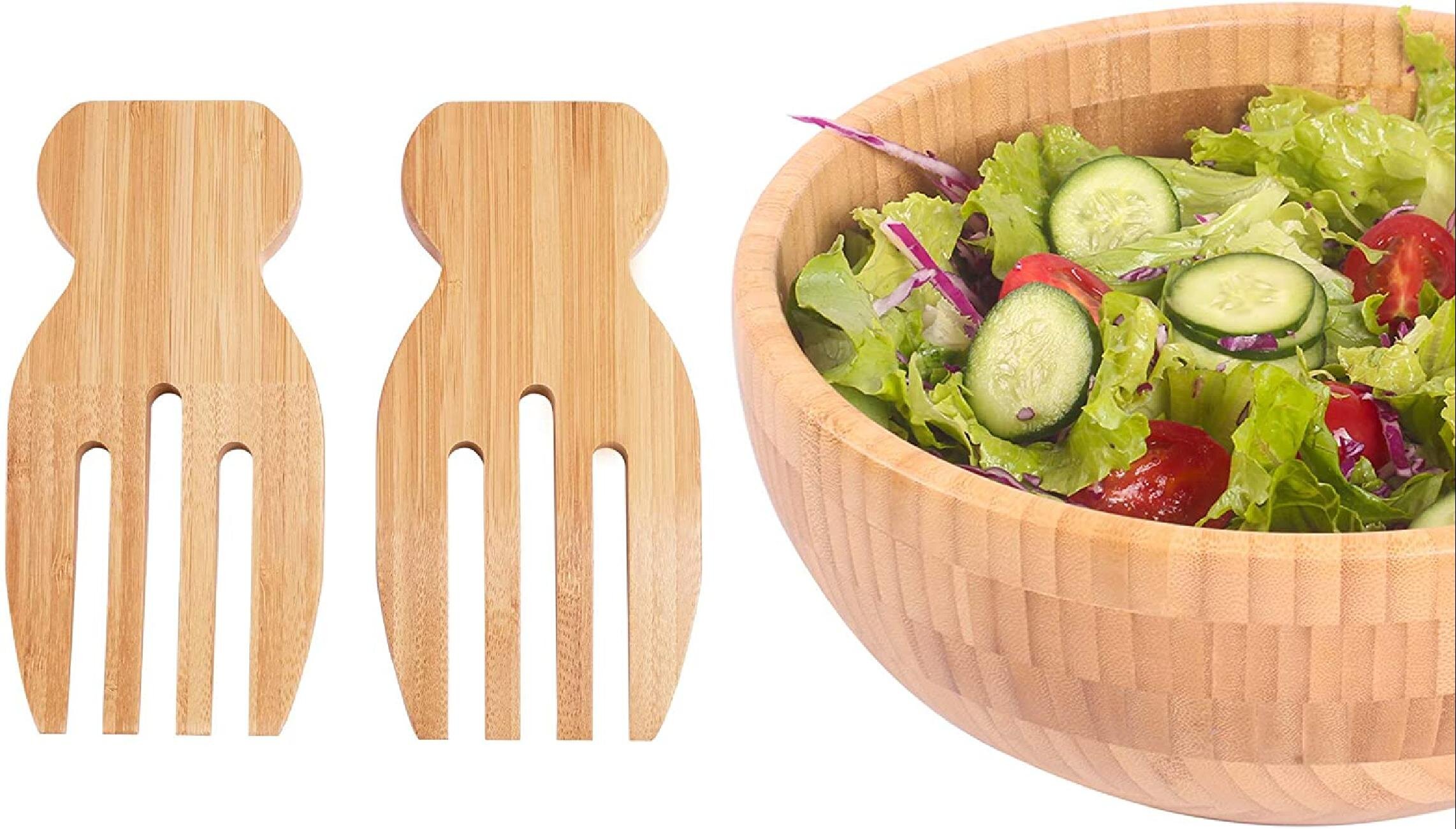 Personalised Engraved Wooden 2 piece Salad Servers 