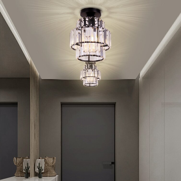 Bathroom Pendant Lamps Kitchen Bar Mini Crystal Chandelier Flush Mount Ceiling Light for Bedroom Hallway