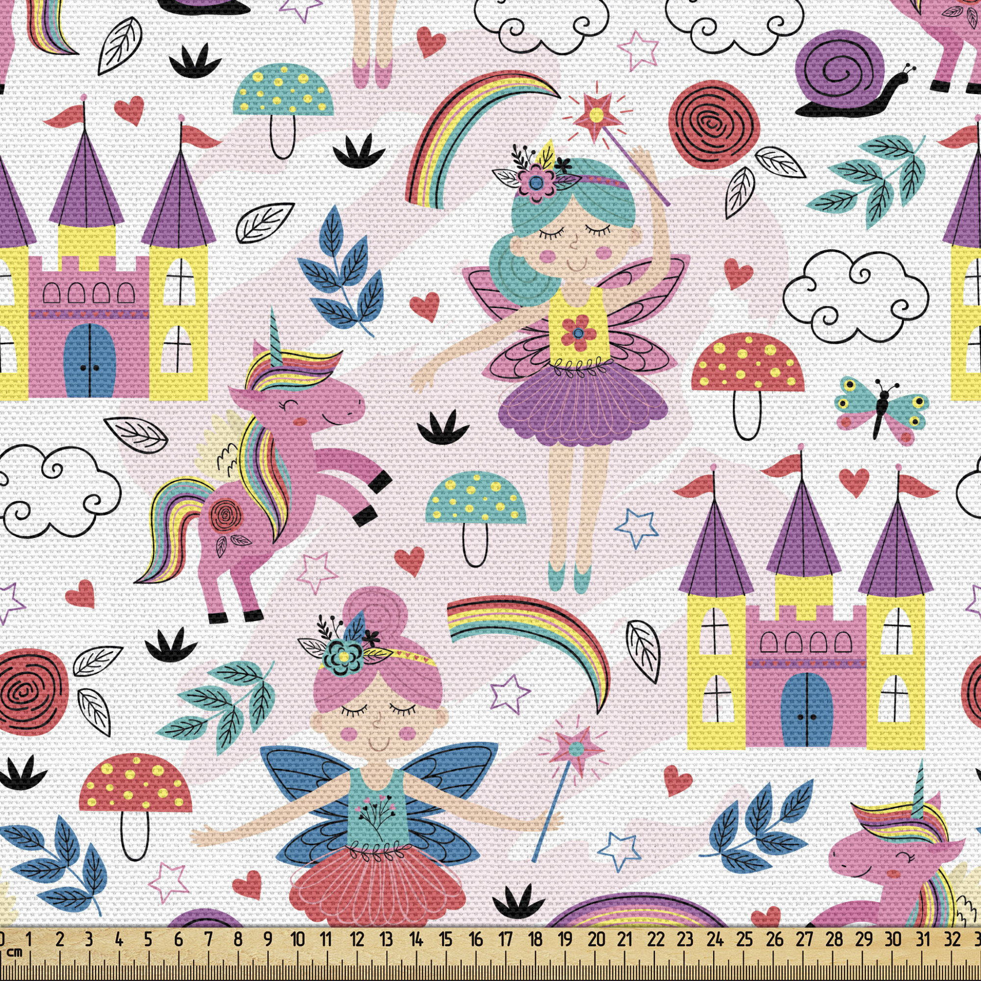 East Urban Home Ambesonne Cartoon Fabric By The Yard, Colourful  Illustration With Characters Unicorn Chateau On Plain Background,  Decorative Fabric For Upholstery And Home Accents,Multicolor - Wayfair  Canada