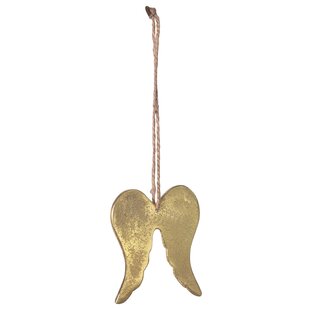 GOLD 6'' LONG BE CHRISTMAS ANGEL WINGS ORNAMENT ANGEL WINGS CHRISTMAS ORNAMENT 
