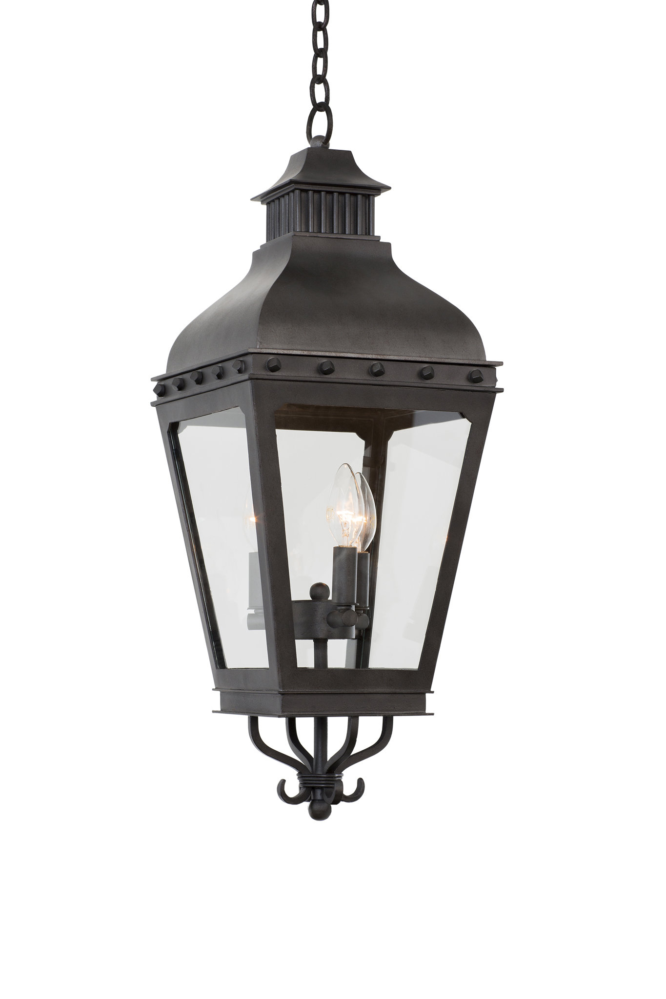 Kalco Winchester Outdoor 3 Light Aged Iron Lantern Pendant Wayfair