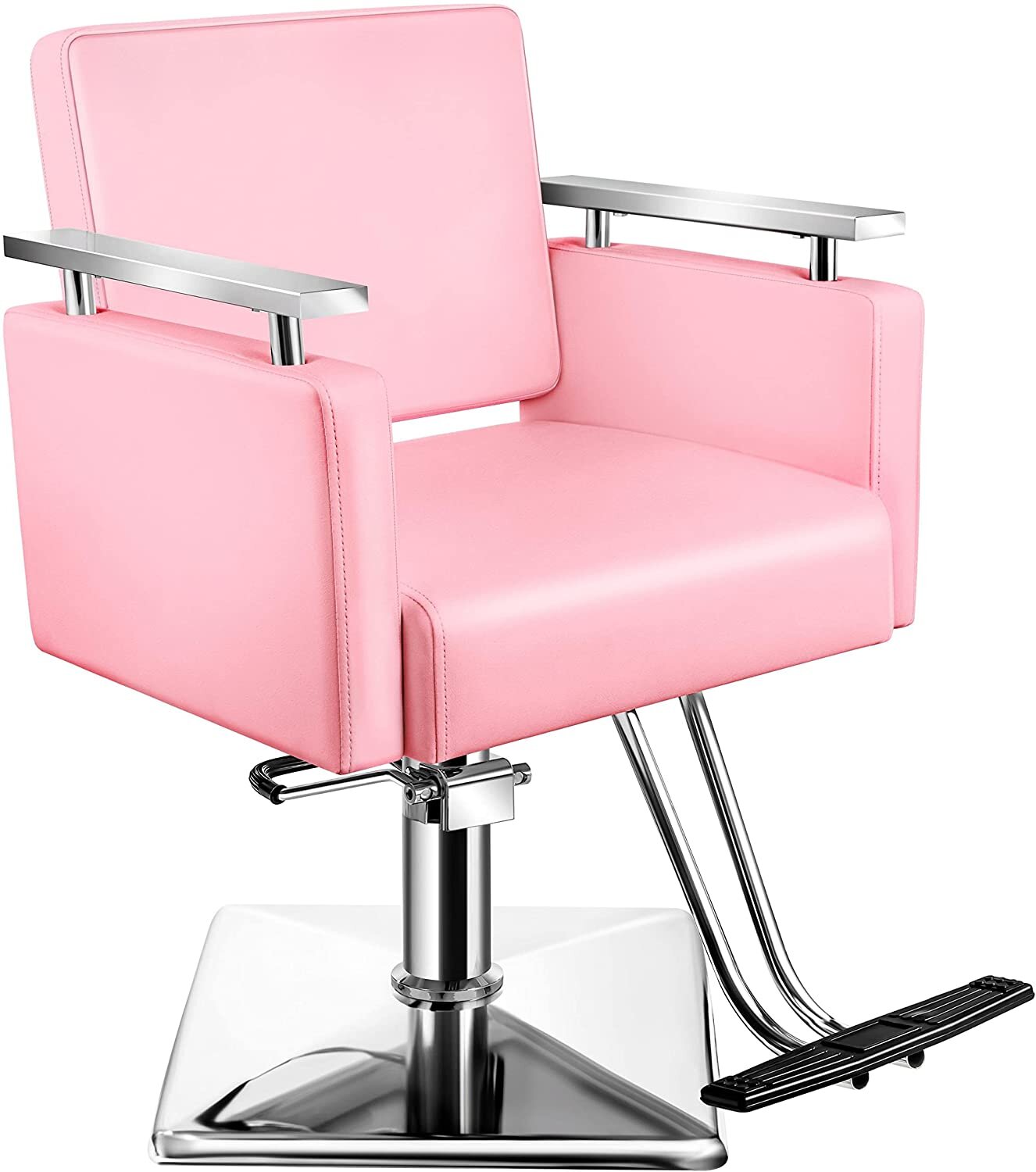 Inbox Zero Faux Leather Massage Chair Hair Salon Chair Styling Barber Chair  For Hair Stylist Pink | Wayfair