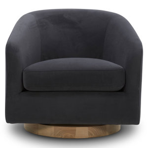 Latitude Run® Aiden Upholstered Swivel Barrel Chair & Reviews | Wayfair