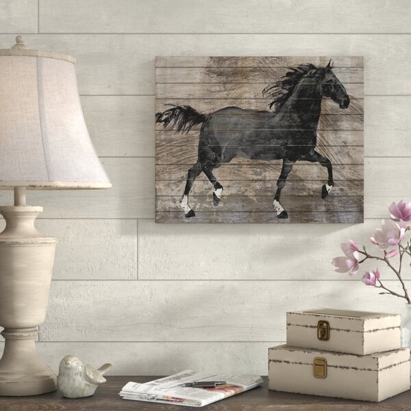 Gracie Oaks Barnwood Horse - Picture Frame Graphic Art on Canvas | Wayfair