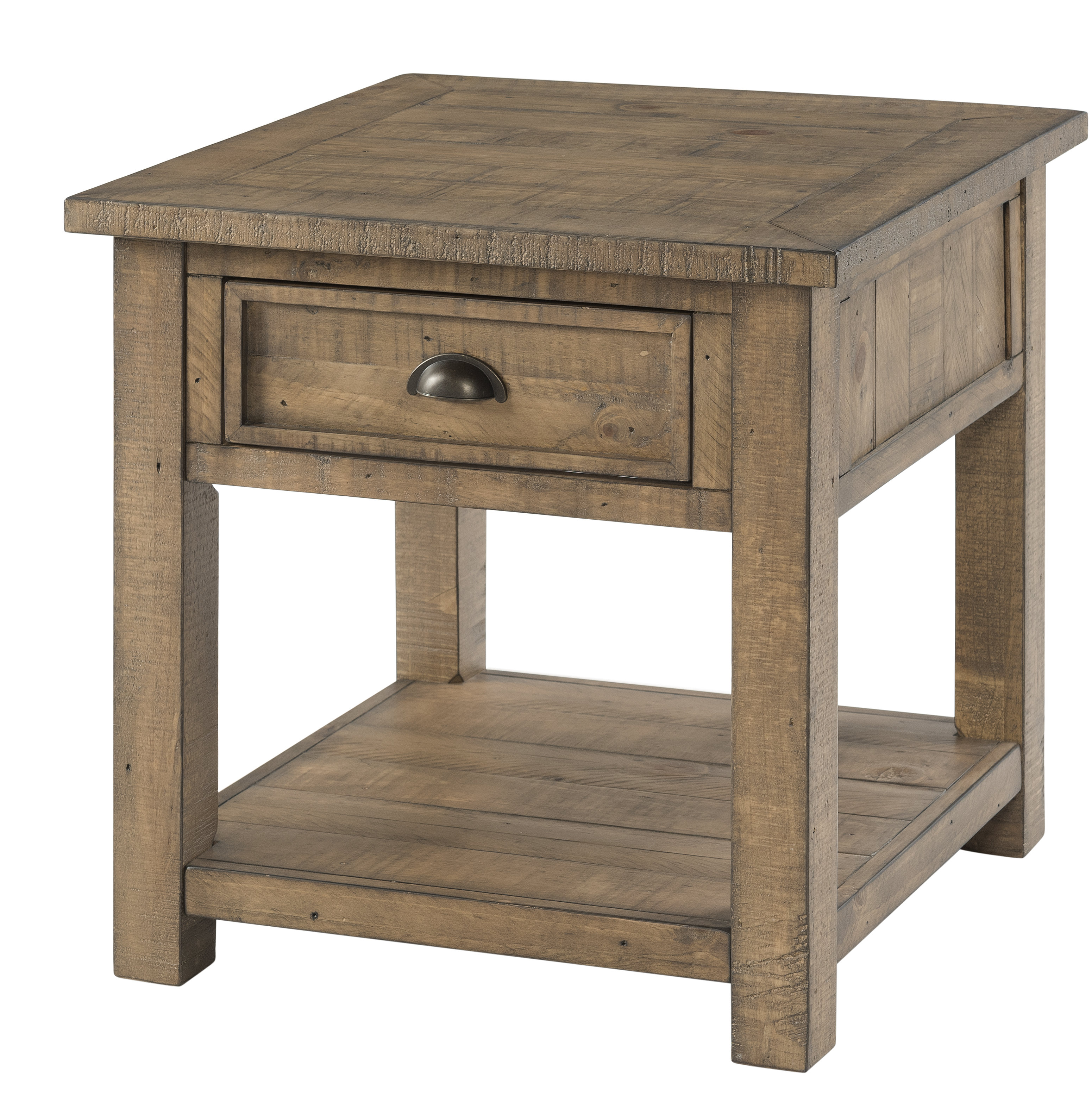 Lark Manor Holliman 24'' Tall Solid Wood End Table with Storage