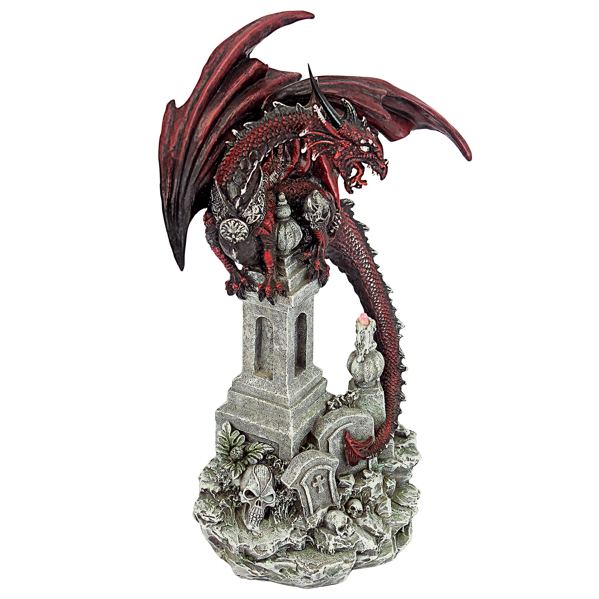 Warrior Dragon of the Necropolis Gothic Cemetery Figurine