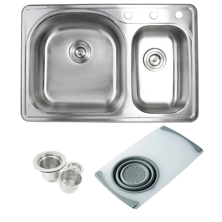 Ariel Topmount Drop-in Stainless Steel 33 In. X 22 In. 1 ...