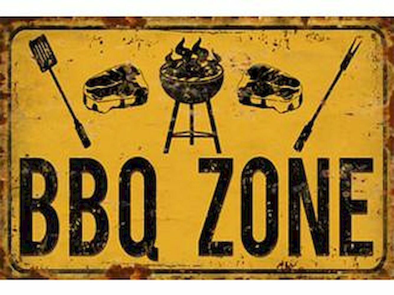 BARBECUE ZONE 12" ROUND SIGN-HIGH QUALITY METAL-WALL COOK GRILL PATIO U32 