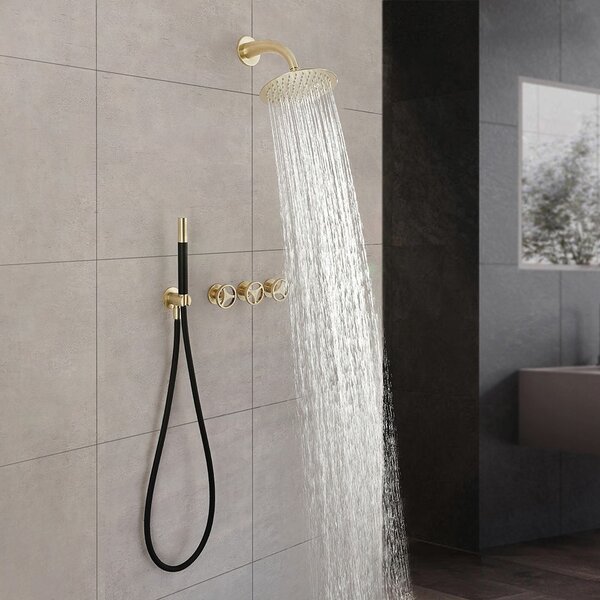 Luxurious Stainless Steel 8'' Rain Details about   LOHNER Rainfall Shower Head Kit with Hose 