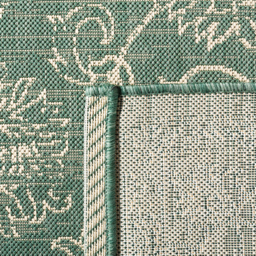 Lark Manor Inola Dark Green / Beige Indoor/Outdoor Rug & Reviews | Wayfair